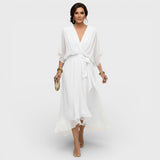Arabella | Jurk met vloeiend silhouet en V-hals