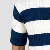 Gestreepte Trui met Korte Mouw voor Heren – Elegant & Comfortabel