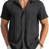 Ethan | Geplisseerd Zomershirt met Korte Mouw