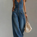 Sophie | Relaxte oversized denim jumpsuit