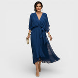 Arabella | Jurk met vloeiend silhouet en V-hals