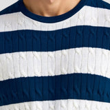Gestreepte Trui met Korte Mouw voor Heren – Elegant & Comfortabel