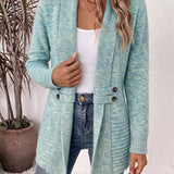 Nova | Ribgebreid Vest met Knooplus in Aqua
