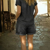 Stephanie | Casual korte denim set