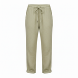 Dames broek van katoenmix met elastische taille en getailleerde pencil-snit