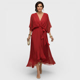 Arabella | Jurk met vloeiend silhouet en V-hals