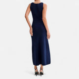 Ancienne Monde | Gebreide Maxi-Jurk met Knoopsluiting voor Dames – Mouwloze Zomerse Elegantie