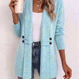 Nova | Ribgebreid Vest met Knooplus in Aqua