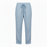 Dames broek van katoenmix met elastische taille en getailleerde pencil-snit