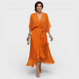 Arabella | Jurk met vloeiend silhouet en V-hals