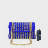 Erica - Schoudertas met elegante ketting en gekleurde strassteentjes