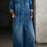 Sophia | Denim jumpsuit met blote schouders