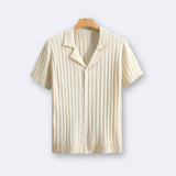 Elegant Gebreid Shirt met Korte Mouw