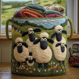 Schapen en bloemen | Handgemaakte wasmand