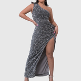 Lilia | Luxueuze eenschouder avondjurk