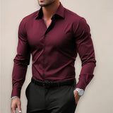 Elegant Zakelijk Slim-Fit Overhemd met Stretch voor Heren