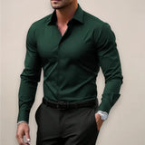 Elegant Zakelijk Slim-Fit Overhemd met Stretch voor Heren