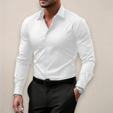 Elegant Zakelijk Slim-Fit Overhemd met Stretch voor Heren