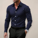 Elegant Zakelijk Slim-Fit Overhemd met Stretch voor Heren