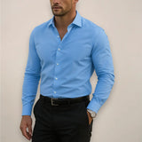 Elegant Zakelijk Slim-Fit Overhemd met Stretch voor Heren