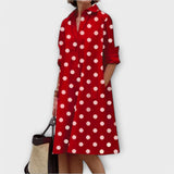 Olga - Moderne Blousejurk met Kraag en 3/4 Mouwen