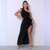 Lilia | Luxueuze eenschouder avondjurk