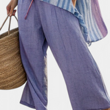 Carlotta – Elegante Lavendel en Hemelsblauwe Top en Linnen Broek