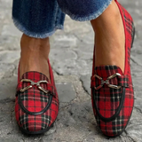 Rowan - Loafers met gouden ruitmotief