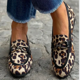 Genève - Moderne loafer met luipaardprint