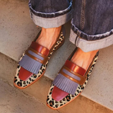 Zelda - Elegante loafer met luipaardprint