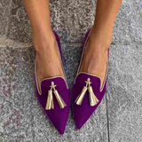 Portia - Boho loafers met franjes
