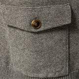 Gebreid katoenen herengilet – casual comfort met hoge kraag