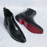 Edgar™ glanzende chelsea boots met rode zool