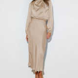Maristela | Luxueuze satijnen maxi-jurk