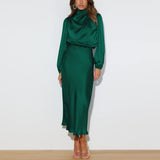 Maristela | Luxueuze satijnen maxi-jurk