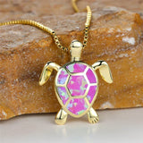 Vintage Halssieraad met Groene Vuuropaal Schildpadhanger