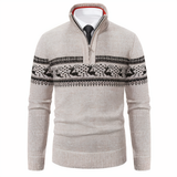 Herentrui met halve rits – casual trui in katoenmix