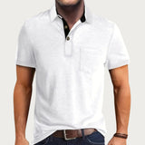 Casual Comfortpolo met Korte Mouw en Knoopsluiting voor Heren