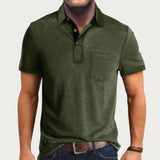 Casual Comfortpolo met Korte Mouw en Knoopsluiting voor Heren