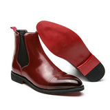 Edgar™ glanzende chelsea boots met rode zool