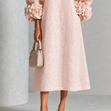 Marnie | Bloemen Midi-jurk met Knopen