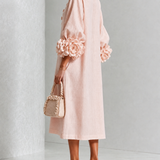 Marnie | Bloemen Midi-jurk met Knopen