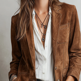 Imogen | Vintage Bruine Blazer
