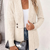 Rosalie | Ribgebreid Vest in Crème met Knopen