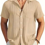 Ethan | Geplisseerd Zomershirt met Korte Mouw