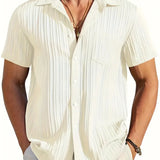 Ethan | Geplisseerd Zomershirt met Korte Mouw