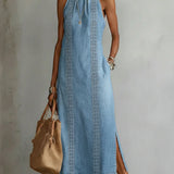 Julia | Denim jurk met vintage kantdetails