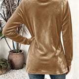 Sutton | Camel Fluwelen Cardigan met Knoopbandje