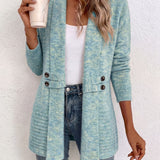 Nova | Ribgebreid Vest met Knooplus in Aqua