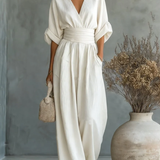 Maja | Elegante Jumpsuit met V-hals en Hoge Taille